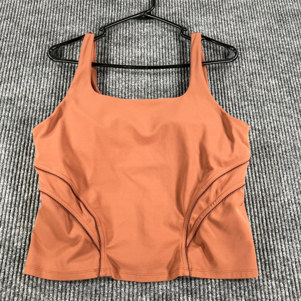 Lululemon Nulu and Mesh Back Shelf bra Yoga Tank Womens Size 12 Brown Workout